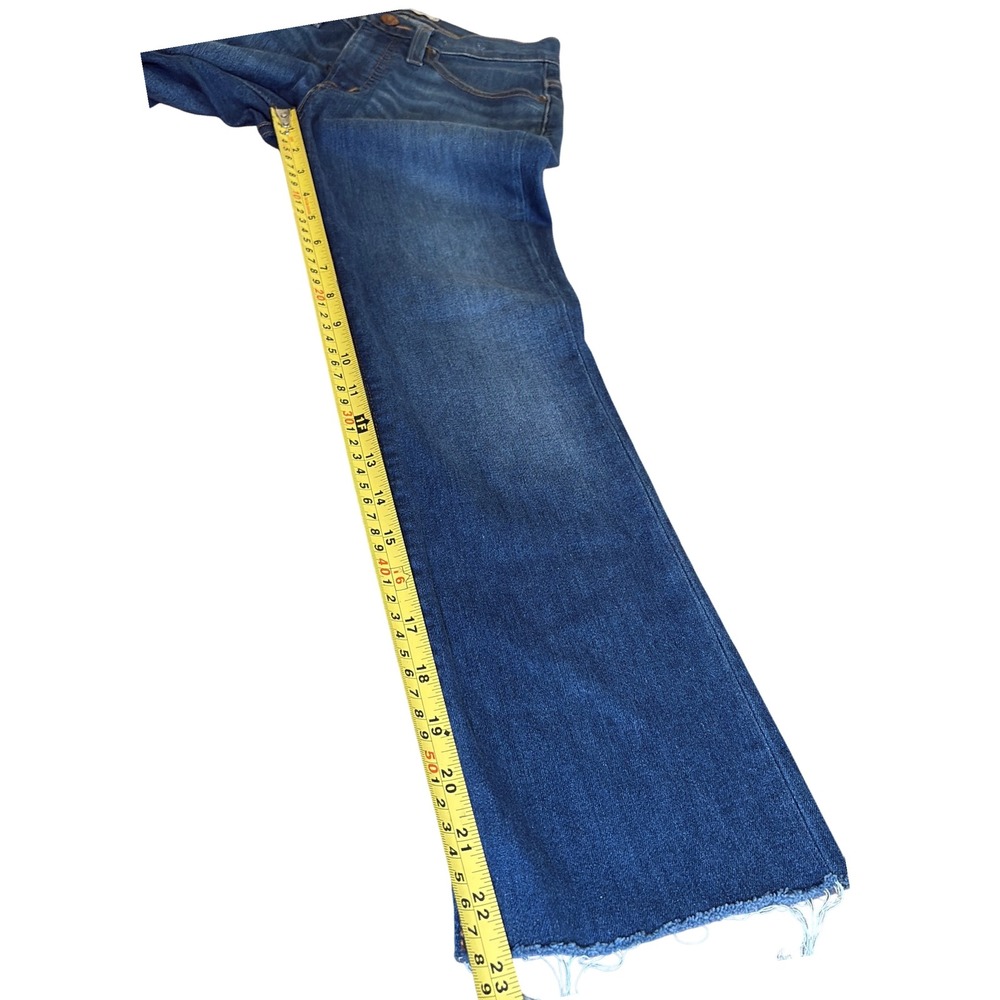 Madewell Cali Demi Boot Crop Jeans Womens 24P Raw Hem High Rise Denim Scandigirl - Picture 5 of 11